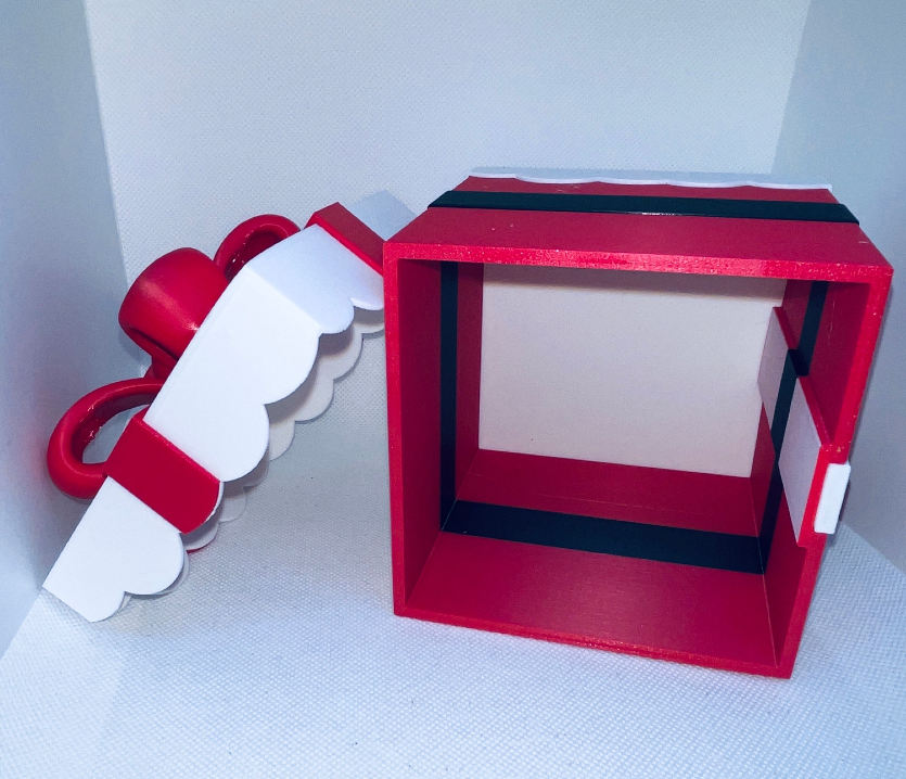 Santa Gift Box with Lid | 3D Printed Christmas Gift Box | Santa Suit Trinket Box | Holiday Candy Box | Christmas Keepsake Container
