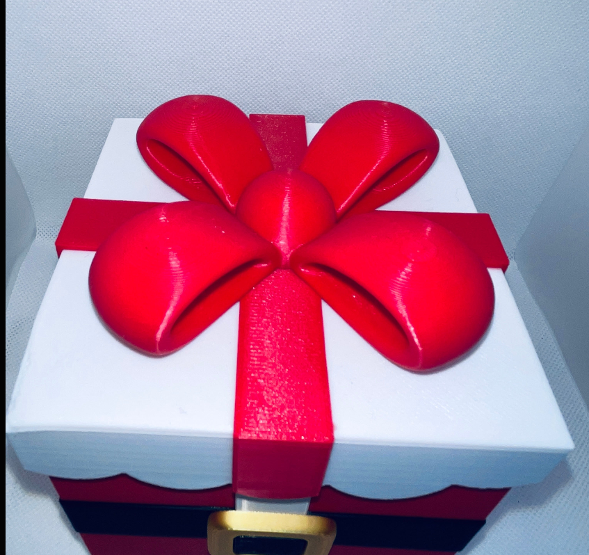 Santa Gift Box with Lid | 3D Printed Christmas Gift Box | Santa Suit Trinket Box | Holiday Candy Box | Christmas Keepsake Container
