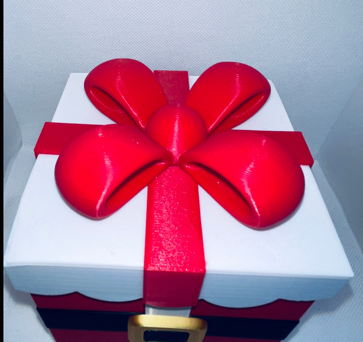 Santa Gift Box with Lid | 3D Printed Christmas Gift Box | Santa Suit Trinket Box | Holiday Candy Box | Christmas Keepsake Container
