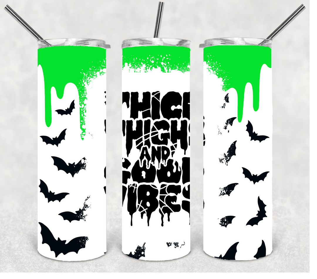 Thick Thighs and Spooky Vibes Halloween Tumbler, 20 oz