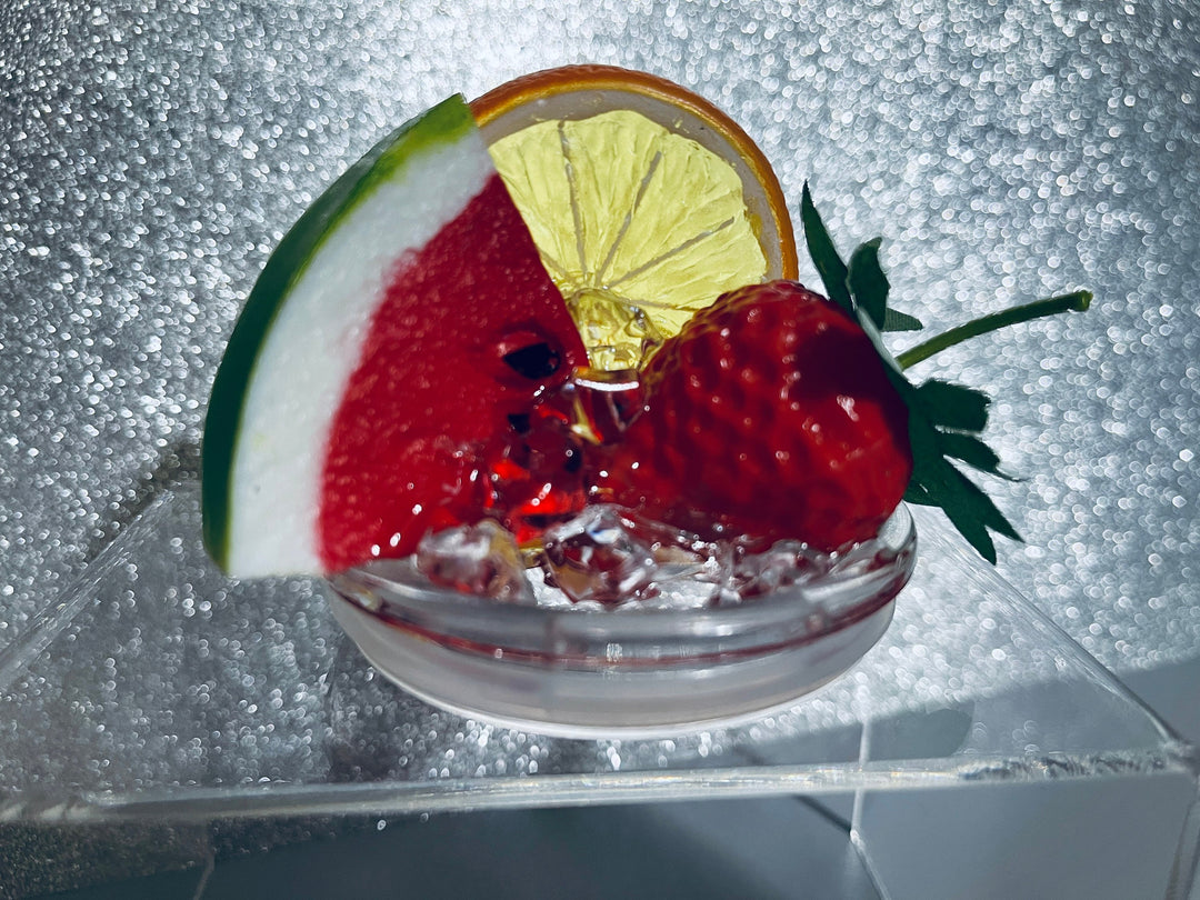 Fruit Tumbler Toppers that fit the 20 oz and 30 oz Skinny tumblers - Fruit Topped Tumbler Toppers, 3D fruit lids, unique gift