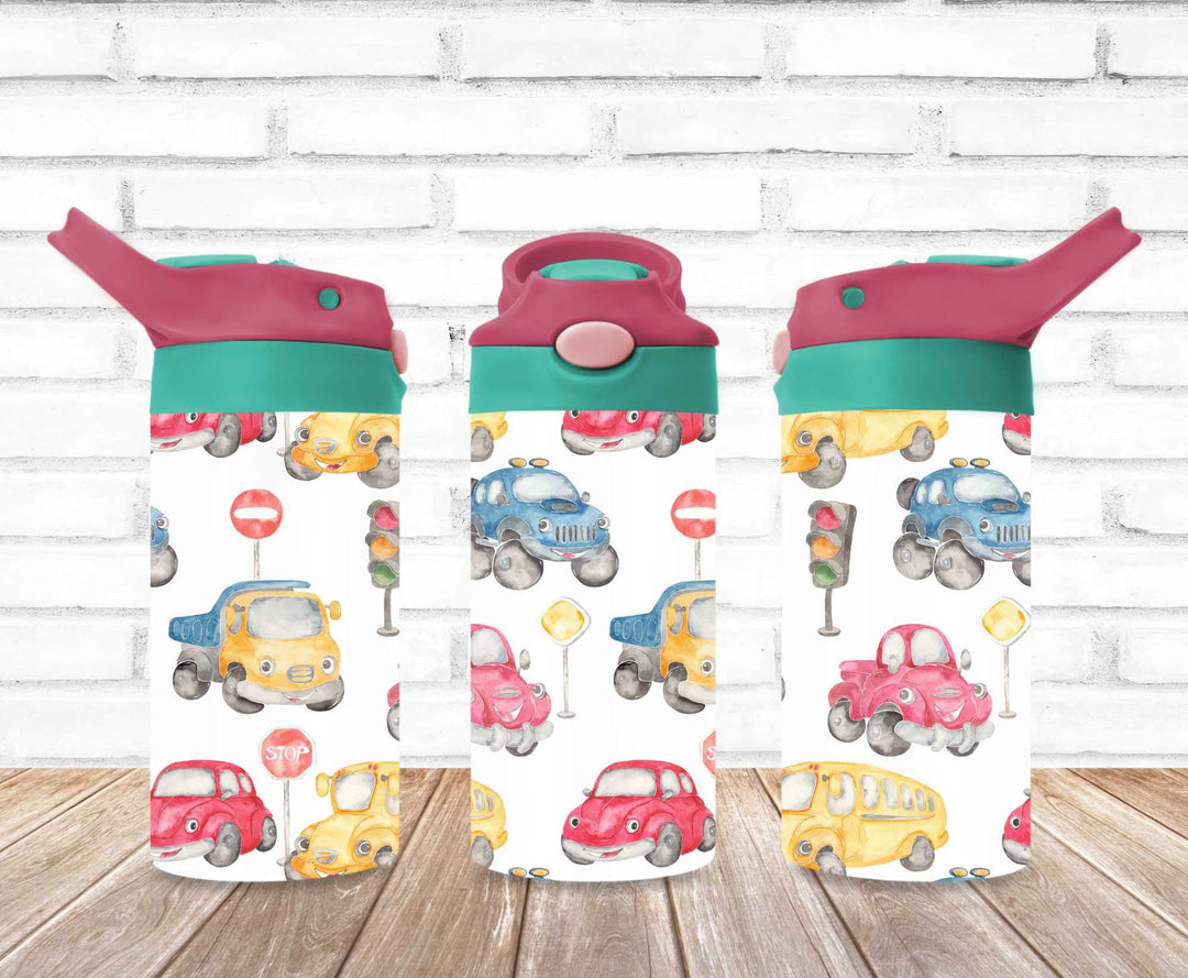 Cars & Trucks Tumbler - Kids Water Bottle | Kids Water Tumbler | Great Kids Gift | Kids Sippy Cup | Back To School Cup - HOT SELLER!