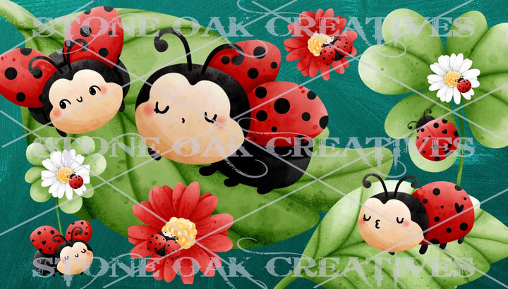 Kids Lady Bug Tumbler Wrap - 12 oz Kids Flip Top Tumbler - DIGITAL DOWNLOAD - Tumbler Wrap Image Download