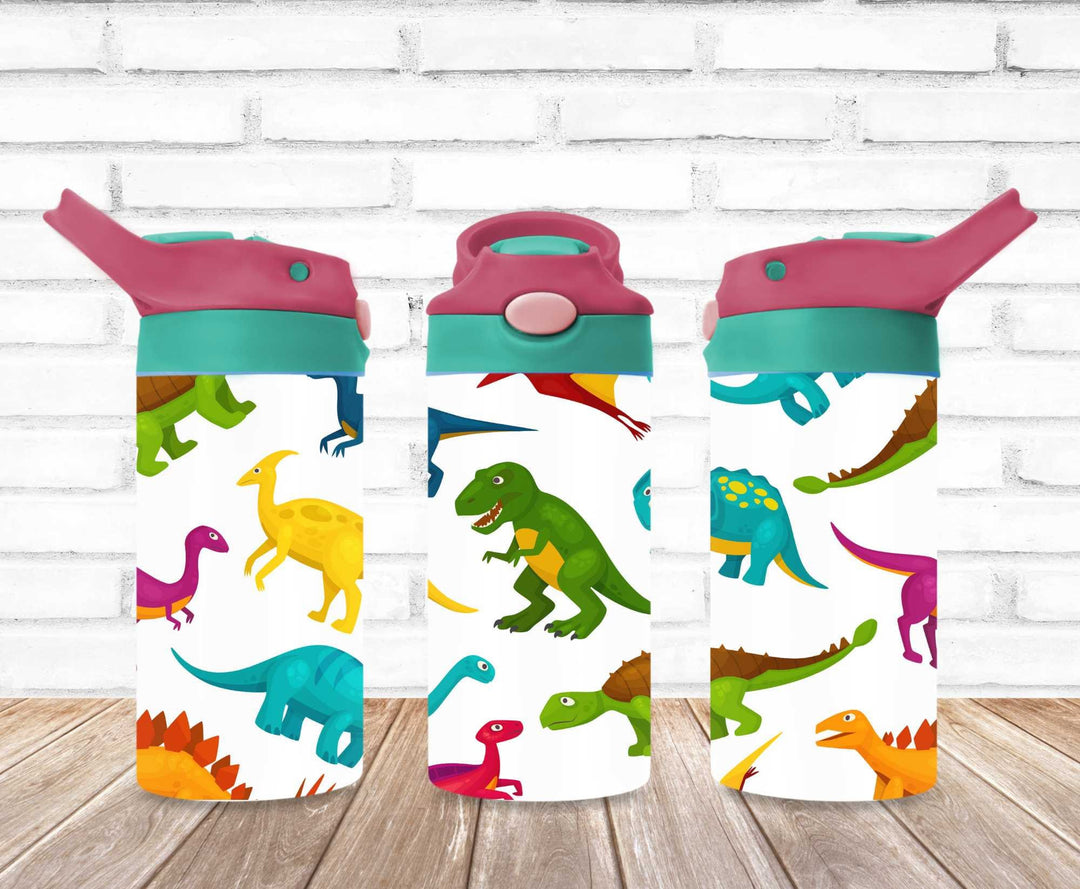 Kids Dinosaur Tumbler - Kids Water Bottle | Kids Water Tumbler | Kids FlipTop Cup | Kids Sippy Cup | Back To School Cup