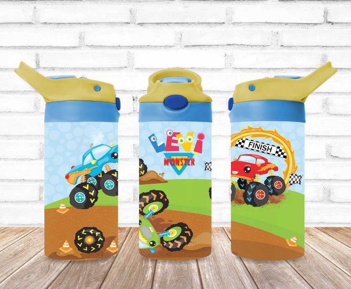 Kids Monster Truck Tumbler - Kids Water Bottle | Kids Water Tumbler | Great Kids Gift | Kids Sippy Cup | Back To School Cup - HOT SELLER!