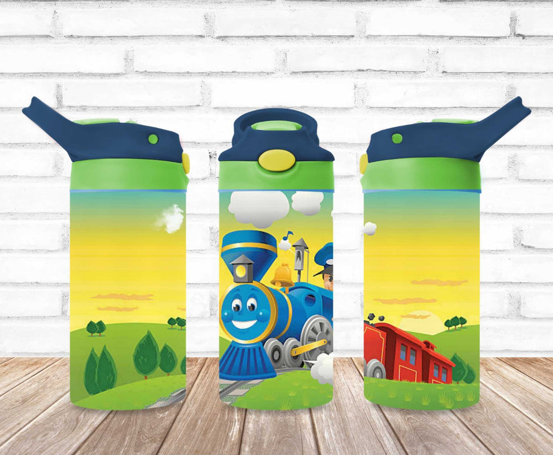 Kids Train Tumbler - Kids Water Bottle | Kids Water Tumbler | Kids FlipTop Cup | Kids Sippy Cup | Back To School Cup - HOT SELLER!