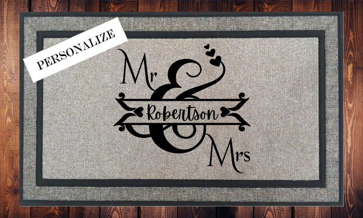 Family Name Door Mat Mr & Mrs - Personalize - Welcome Mat - Door Mat - HOT SELLER!, great unique gift