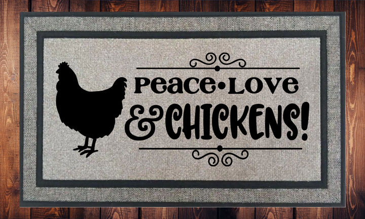 Peace Love Chickens - Welcome Mat - Door Mat - HOT SELLER!, great unique gift