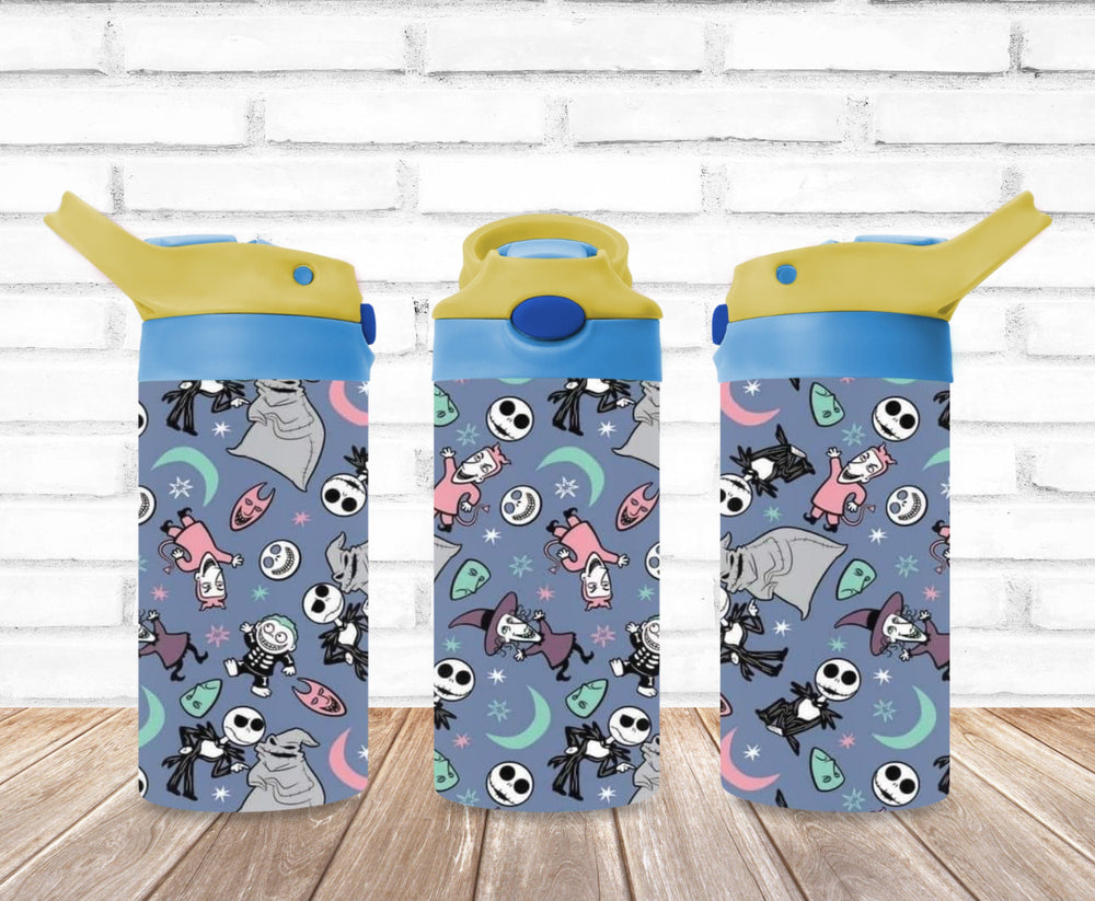 Kids Halloween Tumbler, Spiders, Pumpkins, Skeleton, Kids Water Tumbler, Kids FlipTop Cup, Kids Sippy Cup, Back To School Cup