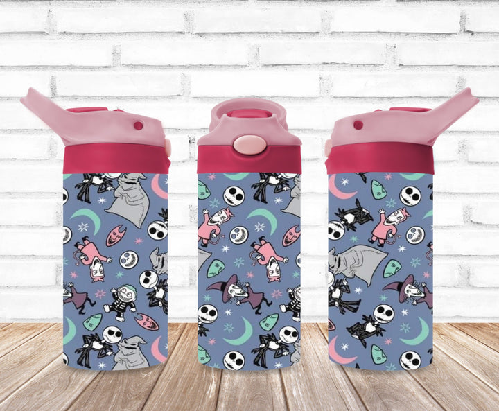 Kids Halloween Tumbler, Spiders, Pumpkins, Skeleton, Kids Water Tumbler, Kids FlipTop Cup, Kids Sippy Cup, Back To School Cup