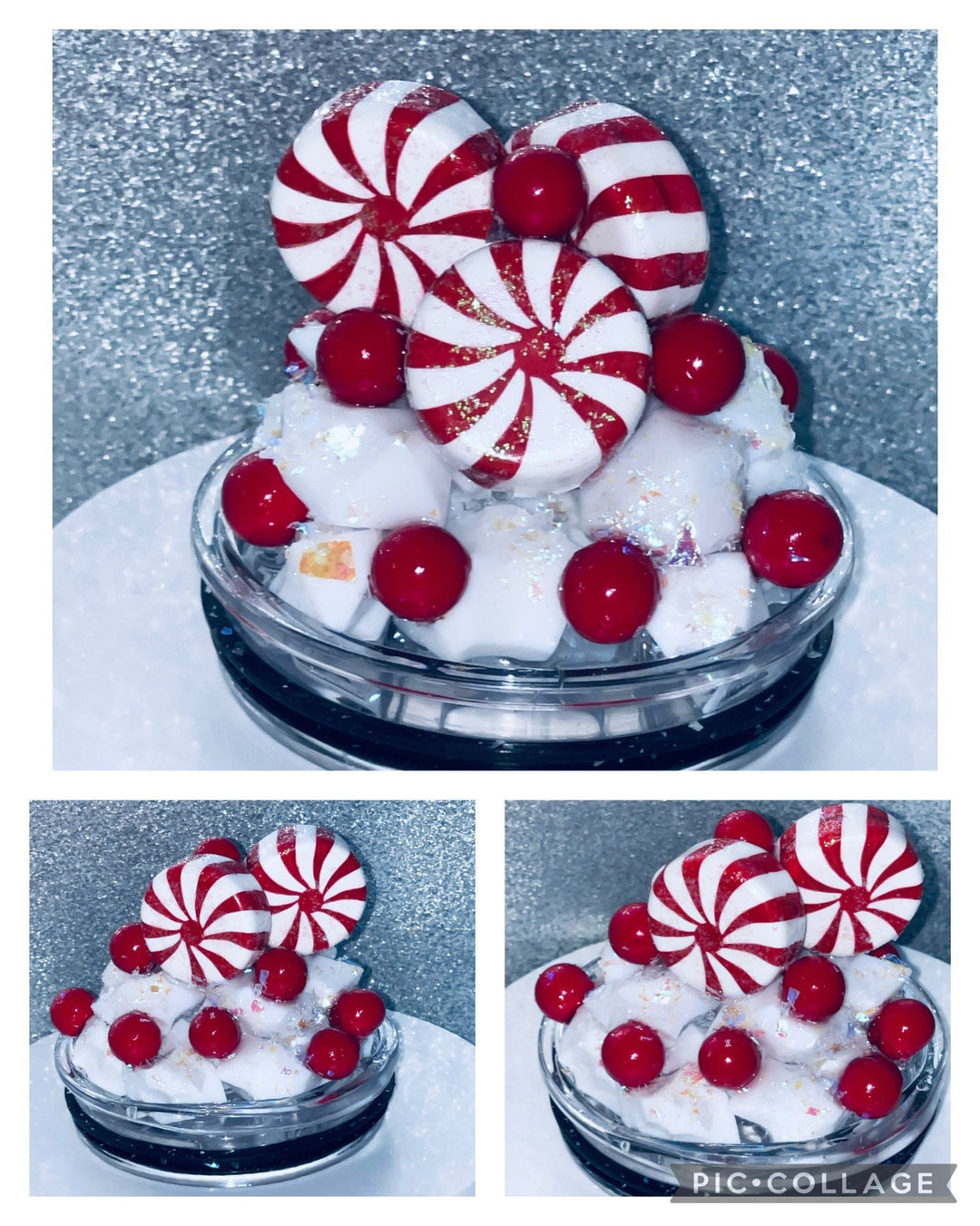 Christmas, Santa, Christmas Candy, Merry Christmas Tumbler Topper 3D Decorative Lid - Ice Topper Lid, unique gift