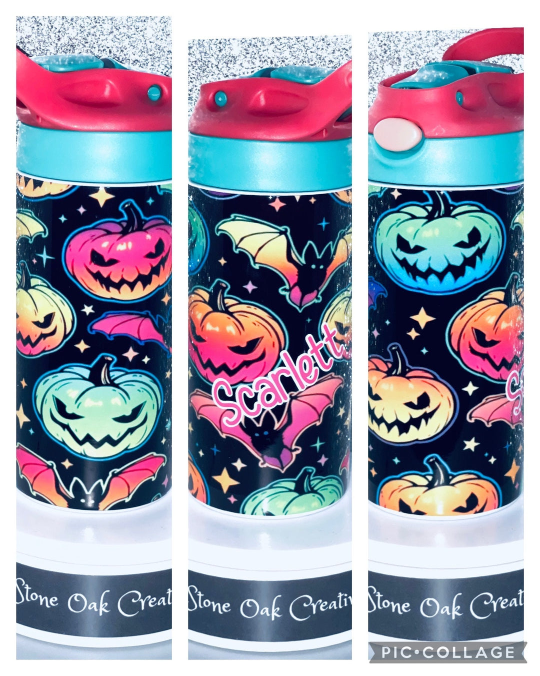 Kids Halloween Tumbler, Bright Pumpkins, Kids Water Tumbler, Kids FlipTop Cup, Kids Sippy Cup, Back To School Cup