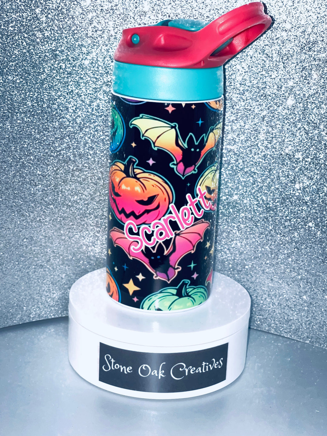 Kids Halloween Tumbler, Bright Pumpkins, Kids Water Tumbler, Kids FlipTop Cup, Kids Sippy Cup, Back To School Cup