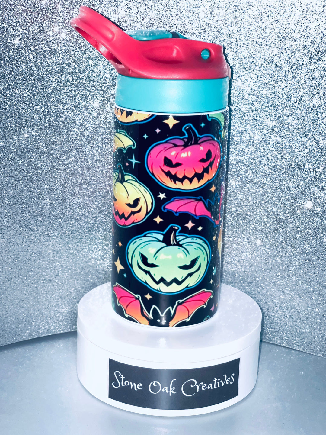 Kids Halloween Tumbler, Bright Pumpkins, Kids Water Tumbler, Kids FlipTop Cup, Kids Sippy Cup, Back To School Cup