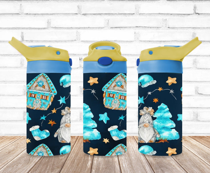 Christmas Gnome Tumbler, Kids Christmas Tumbler, Kids Water Bottle, Kids FlipTop Cup, Kids Sippy Cup, Back To School Cup, HOT SELLER!