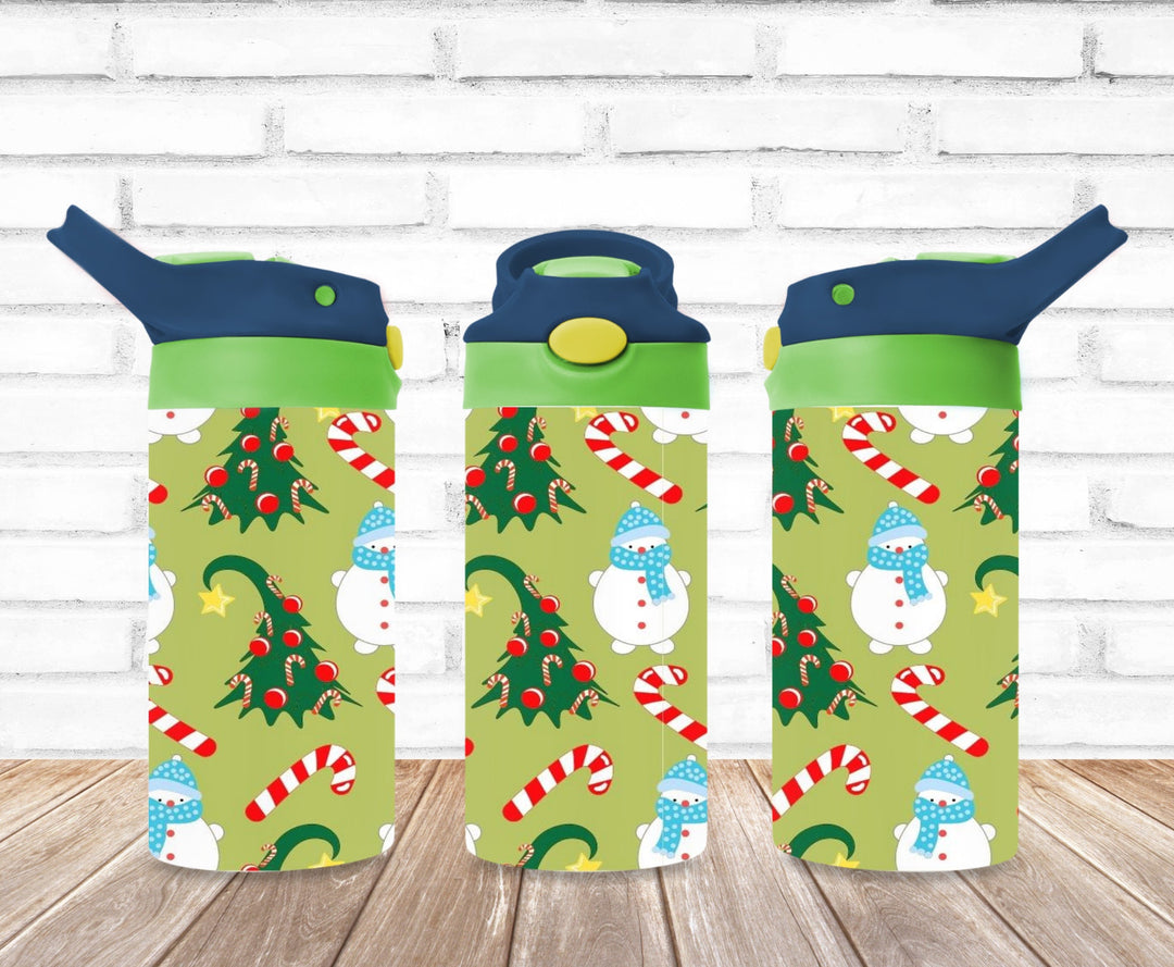 Christmas Santa Tumbler, Candycane Tumbler, Kids Water Bottle, Kids FlipTop Cup, Kids Sippy Cup, Back To School Cup, HOT SELLER!