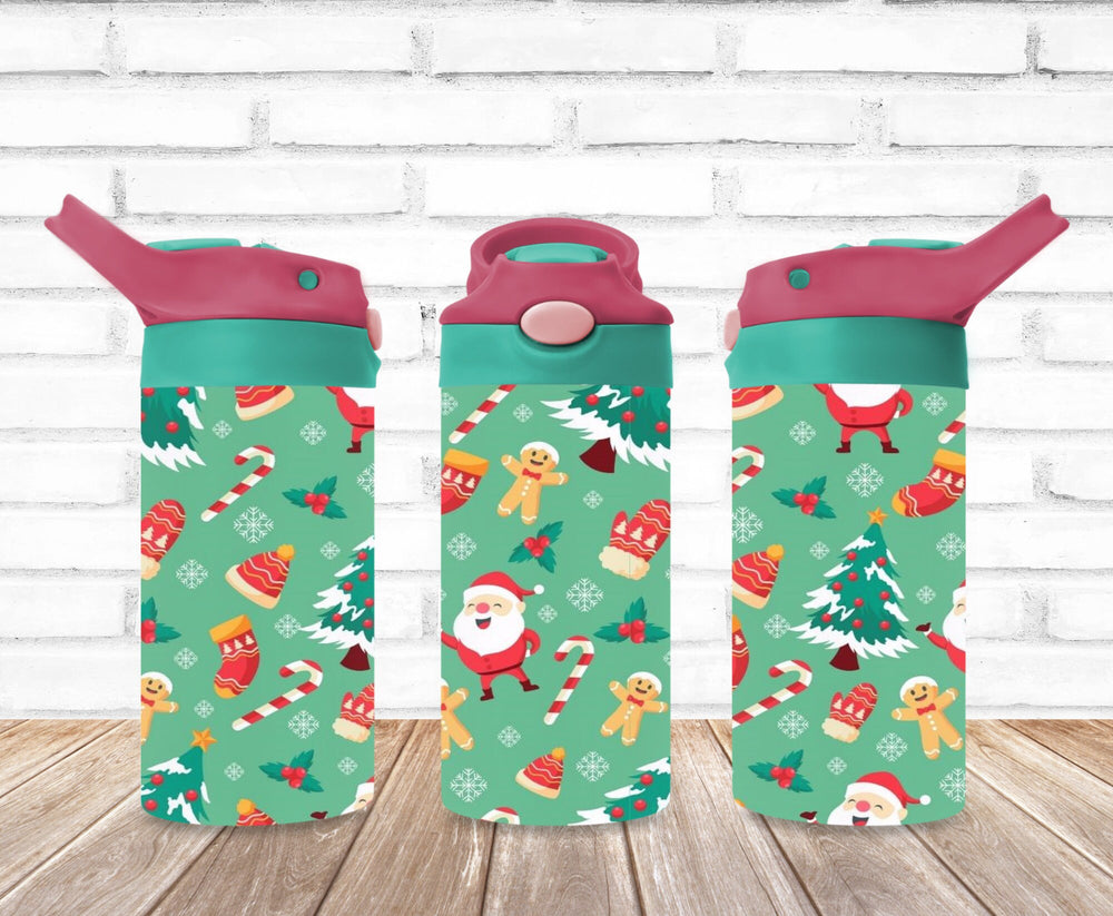 Christmas Santa Tumbler, Christmas Tree, Kids Water Bottle, Kids FlipTop Cup, Kids Sippy Cup, Back To School Cup, HOT SELLER!