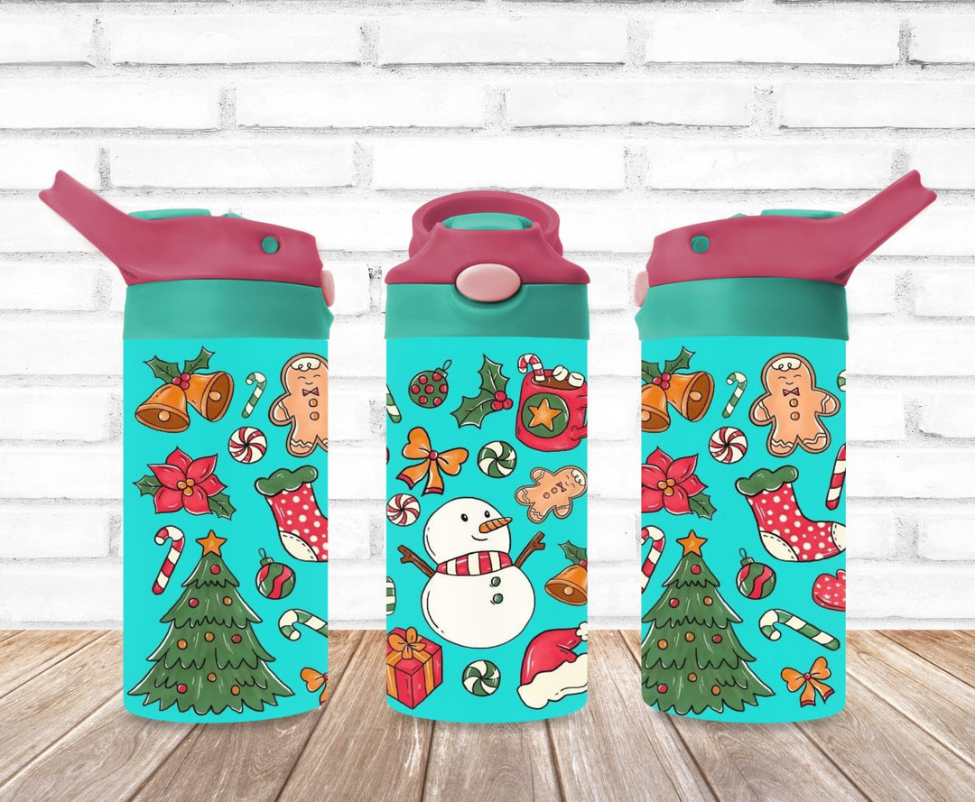 Christmas Santa Tumbler, Christmas Tree, Kids Water Bottle, Kids FlipTop Cup, Kids Sippy Cup, Back To School Cup, HOT SELLER!