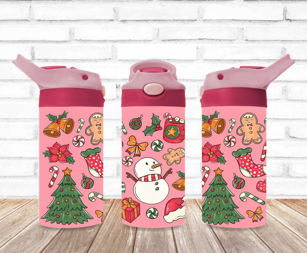 Christmas Santa Tumbler, Christmas Tree, Kids Water Bottle, Kids FlipTop Cup, Kids Sippy Cup, Back To School Cup, HOT SELLER!