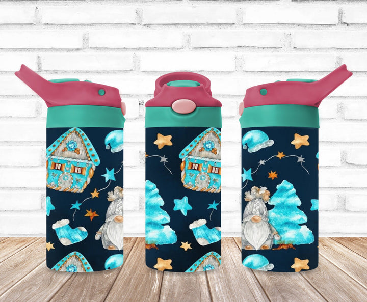 Christmas Gnome Tumbler, Kids Christmas Tumbler, Kids Water Bottle, Kids FlipTop Cup, Kids Sippy Cup, Back To School Cup, HOT SELLER!