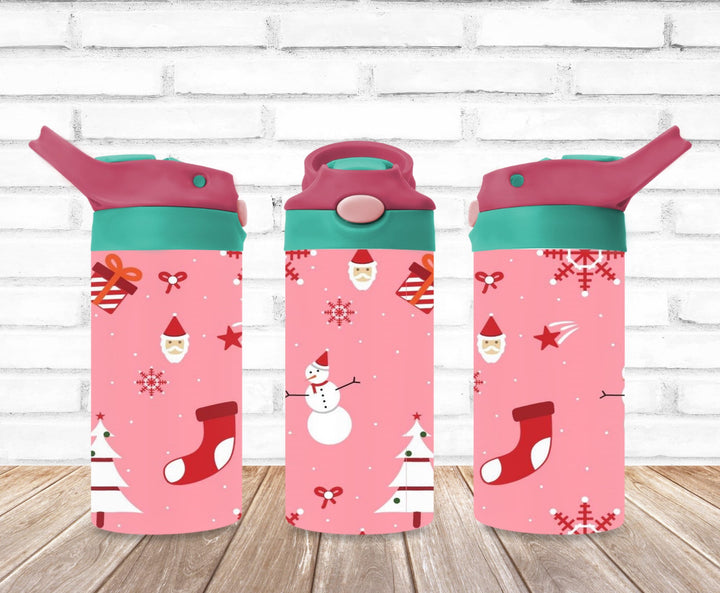 Christmas Santa Tumbler, Christmas Tree, Kids Water Bottle, Kids FlipTop Cup, Kids Sippy Cup, Back To School Cup, HOT SELLER!