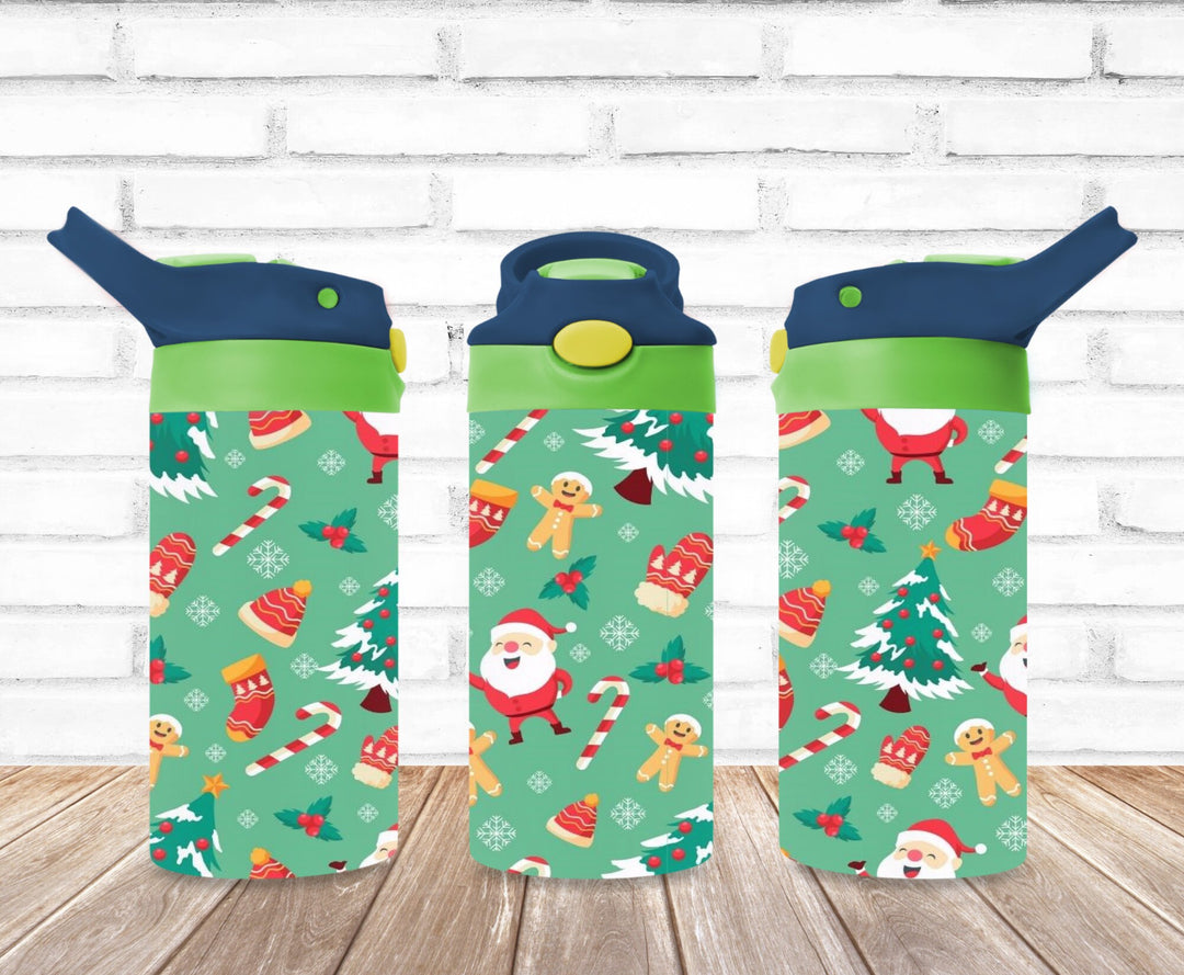 Christmas Santa Tumbler, Christmas Tree, Kids Water Bottle, Kids FlipTop Cup, Kids Sippy Cup, Back To School Cup, HOT SELLER!