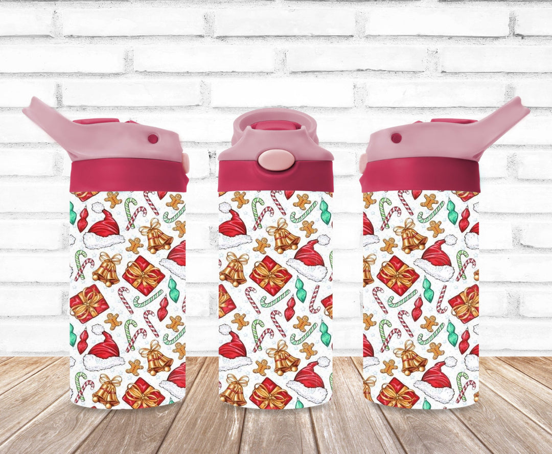 Christmas Santa Tumbler, Christmas Tree, Kids Water Bottle, Kids FlipTop Cup, Kids Sippy Cup, Back To School Cup, HOT SELLER!