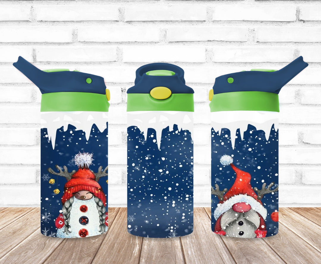 Christmas Gnome Santa Tumbler, Christmas Tree, Kids Water Bottle, Kids FlipTop Cup, Kids Sippy Cup, Back To School Cup, HOT SELLER!