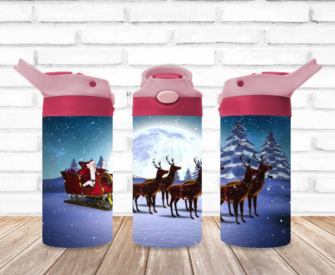 Christmas Santa Tumbler, Christmas Tree, Kids Water Bottle, Kids FlipTop Cup, Kids Sippy Cup, Back To School Cup, HOT SELLER!