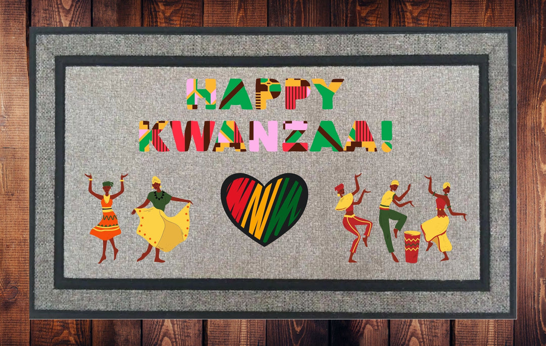 Happy Kwanzaa Welcome Mat, Kwanzaa Door Mat, HOT SELLER, great unique gift