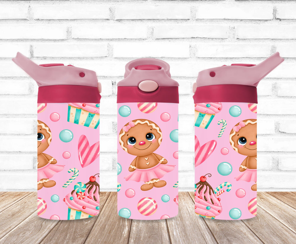 Gingerbread Man Tumbler, Kids Christmas Tumbler, Kids Water Bottle, Kids FlipTop Cup, Kids Sippy Cup, Back To School Cup, HOT SELLER!