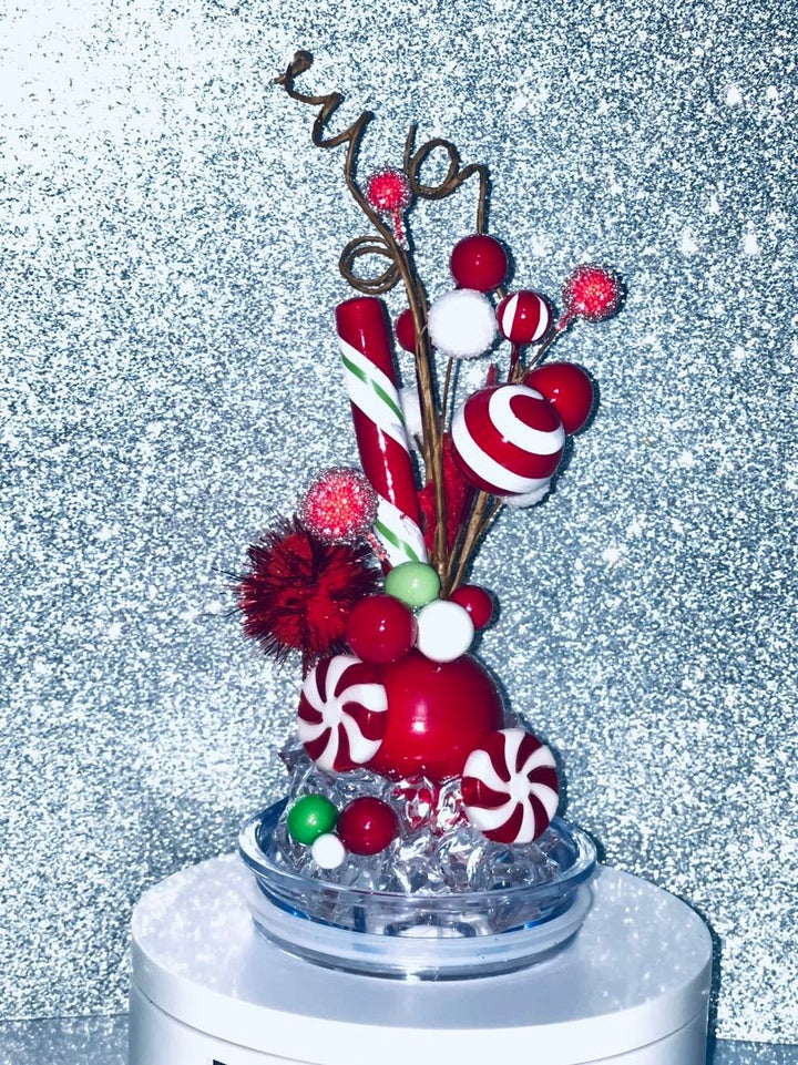 Whimsical Christmas Topper, Merry Christmas Tumbler Topper 3D Decorative Lid, unique gift