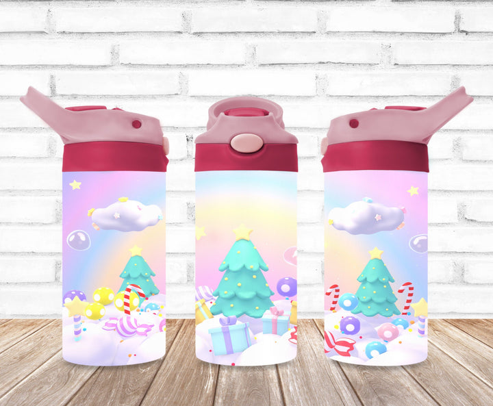 Candy Land Kids Tumbler, Kids Christmas Tumbler, Kids Water Bottle, Kids FlipTop Cup, Kids Sippy Cup