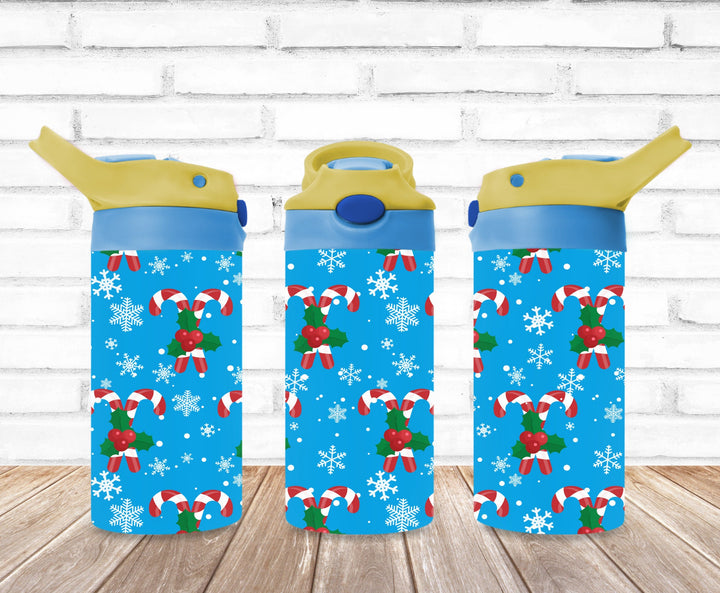 Christmas Candycane Tumbler, Kids Water Bottle, Kids FlipTop Cup, Kids Sippy Cup, Back To School Cup, HOT SELLER!