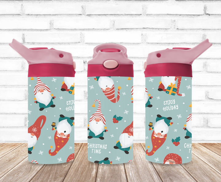 Christmas Gnome Tumbler, Kids Christmas Tumbler, Kids Water Bottle, Kids FlipTop Cup, Kids Sippy Cup, Back To School Cup, HOT SELLER!