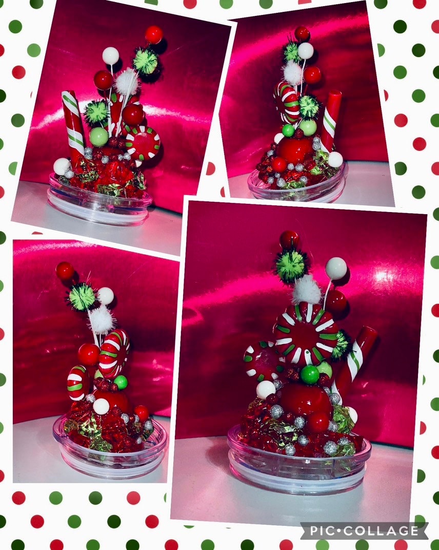 Whimsical Christmas Topper, Merry Christmas Tumbler Topper 3D Decorative Lid - 20 oz, 30 oz and 40 oz tumbler lid, unique gift