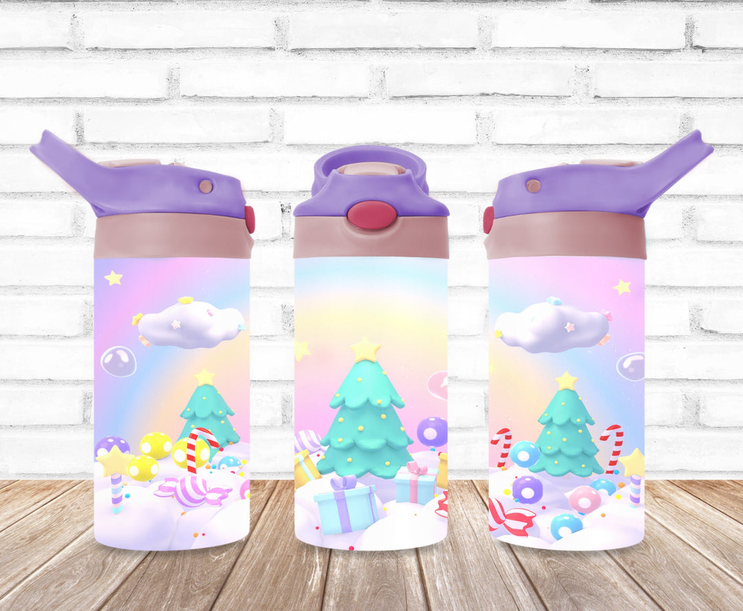 Candy Land Kids Tumbler, Kids Christmas Tumbler, Kids Water Bottle, Kids FlipTop Cup, Kids Sippy Cup