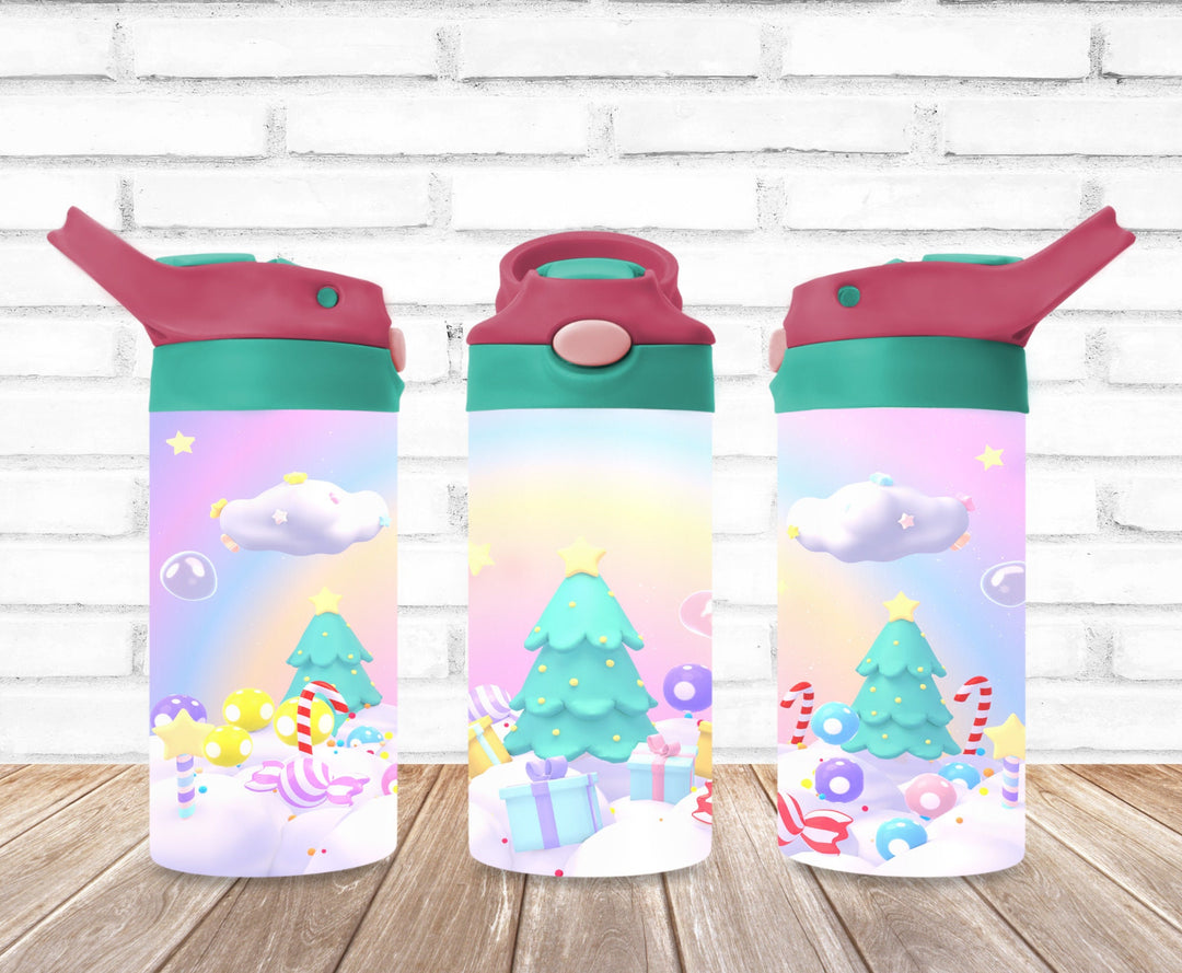 Candy Land Kids Tumbler, Kids Christmas Tumbler, Kids Water Bottle, Kids FlipTop Cup, Kids Sippy Cup