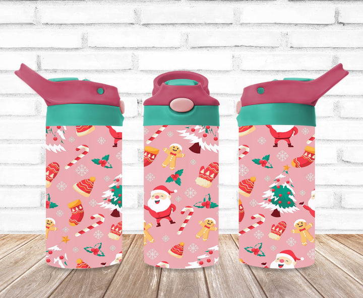 Christmas Santa Tumbler, Christmas Tree, Kids Water Bottle, Kids FlipTop Cup, Kids Sippy Cup, Back To School Cup, HOT SELLER!