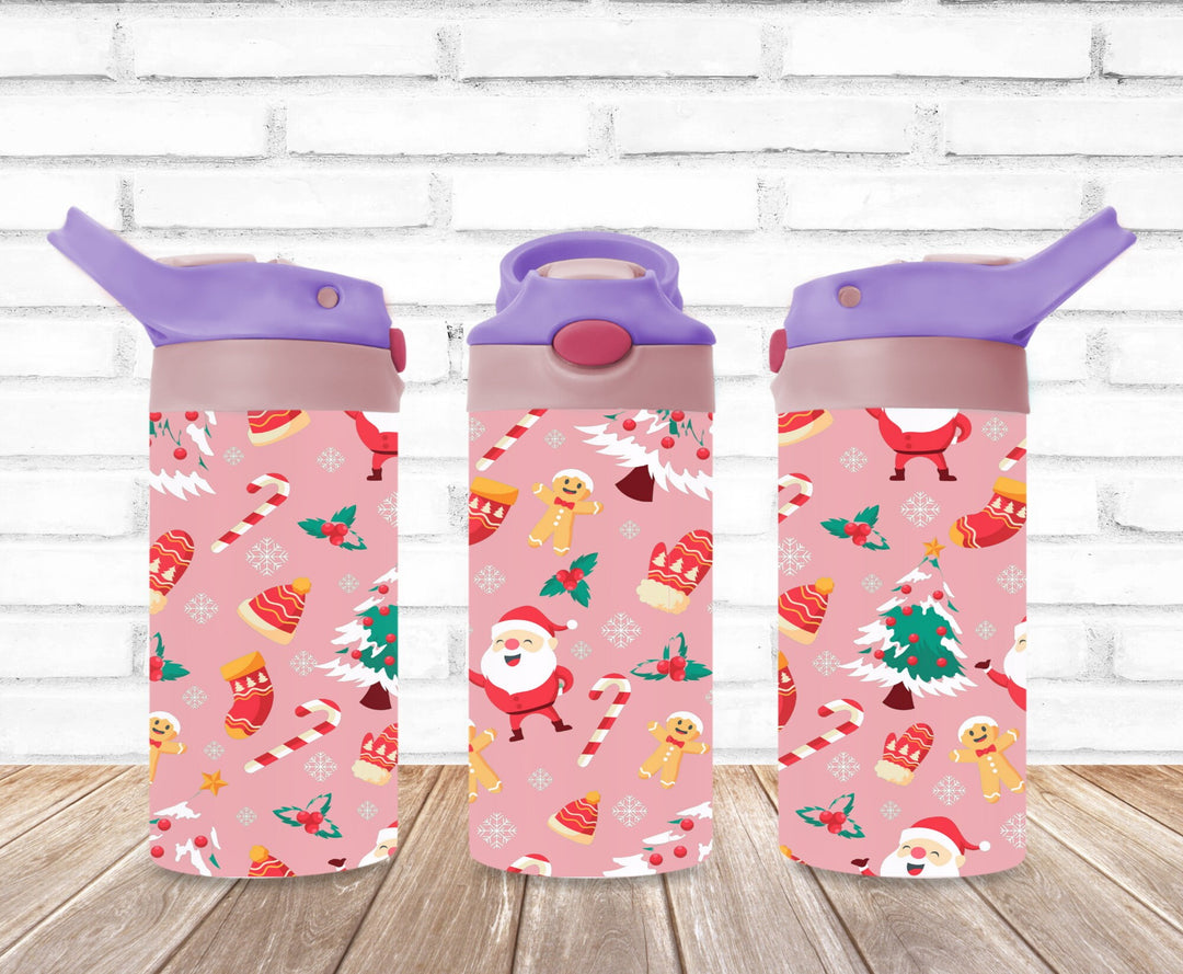 Christmas Santa Tumbler, Christmas Tree, Kids Water Bottle, Kids FlipTop Cup, Kids Sippy Cup, Back To School Cup, HOT SELLER!