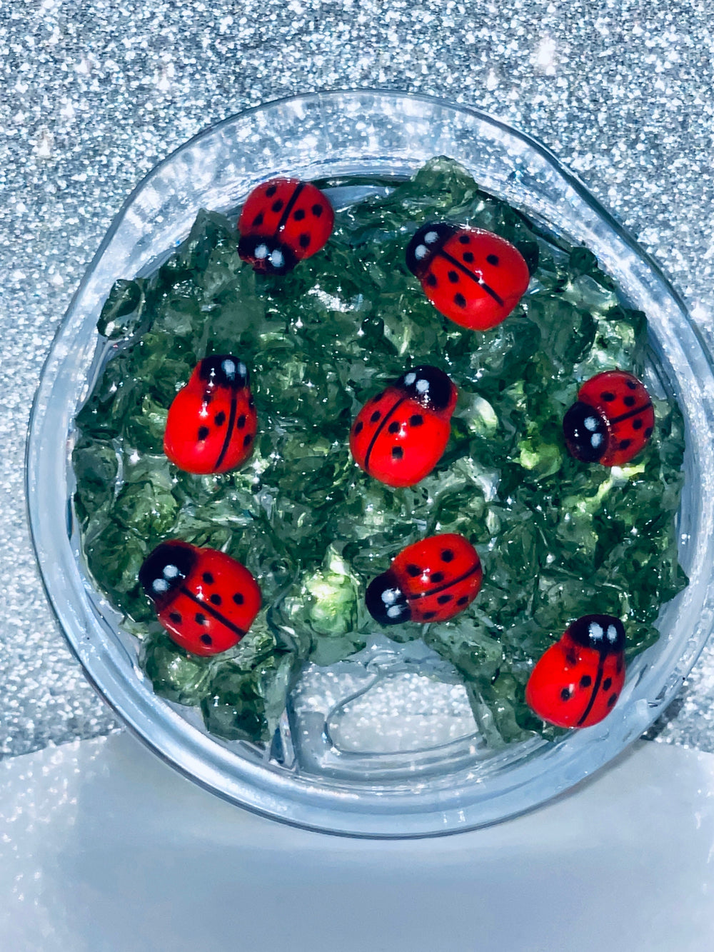 Lady Bug Tumbler Topper, Springtime Tumbler Topper, 3D Decorative Lid - Ice Topper Lid, unique gift