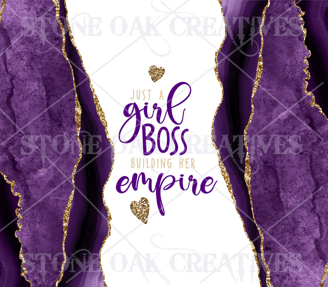 Just a Girl Boss Building Her Empire - Purple Agate - DIGITAL DOWNLOAD - Tumbler Wrap Image Download