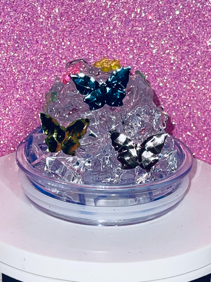 Butterfly Tumbler Topper 3D Decorative Lid - Ice Topper Lid, unique gift