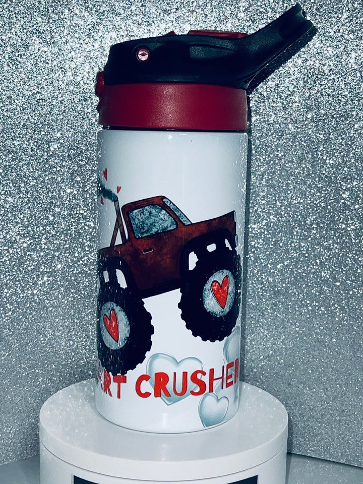 Heart Breaker Truck Valentines Kids Tumbler, Be My Valentine, Kids Water Bottle, Kids Sippy Cup, Back To School Cup, HOT SELLER!