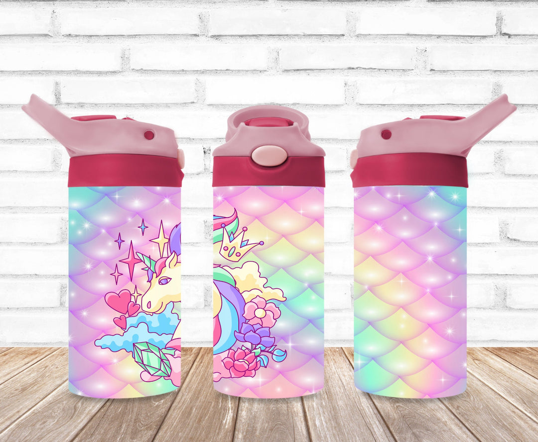 Kids Unicorn Princess Tumbler - Kids Water Bottle | Kids Water Tumbler | Great Kids Gift | Kids Sippy Cup | Back To School Cup