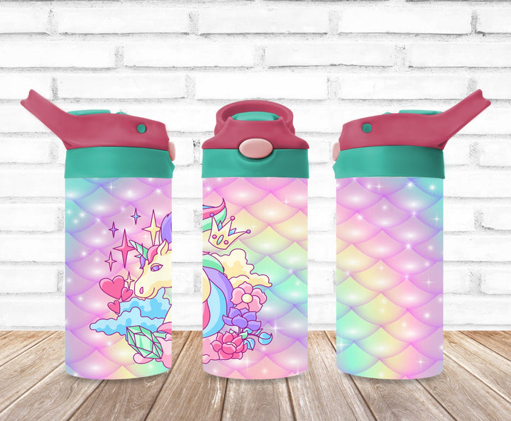 Kids Unicorn Princess Tumbler - Kids Water Bottle | Kids Water Tumbler | Great Kids Gift | Kids Sippy Cup | Back To School Cup