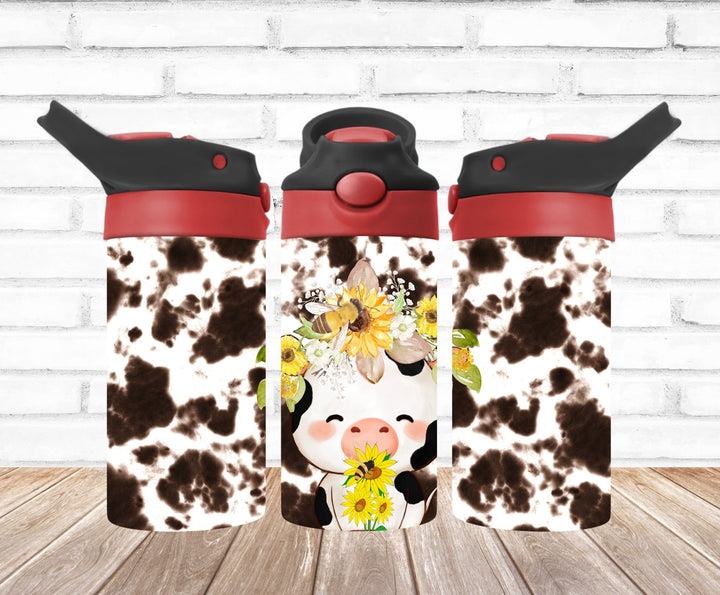 Kids Cow Tumbler, Cute Cow, Kids Water Bottle | Kids Water Tumbler | Great Kids Gift | Kids Sippy Cup | Back To School Cup - HOT SELLER!