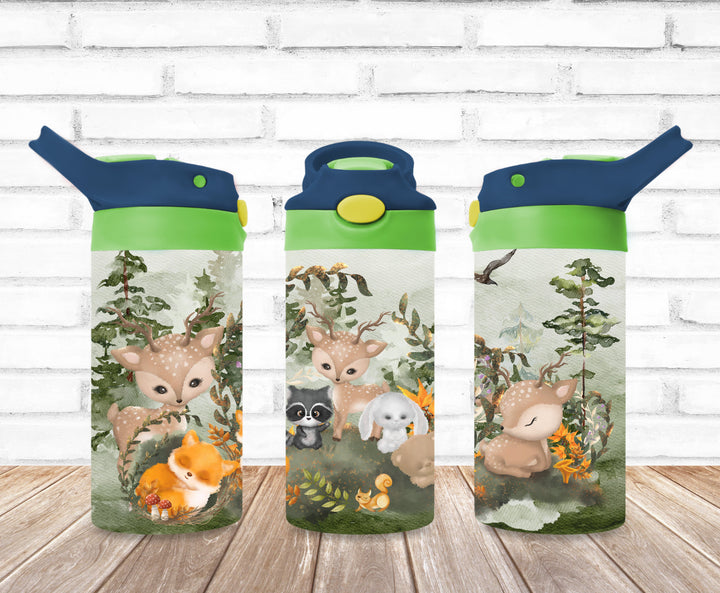 Forrest Friends Kids Tumbler Wrap - 12 oz Kids Flip Top Tumbler - DIGITAL DOWNLOAD - Tumbler Wrap Image Download