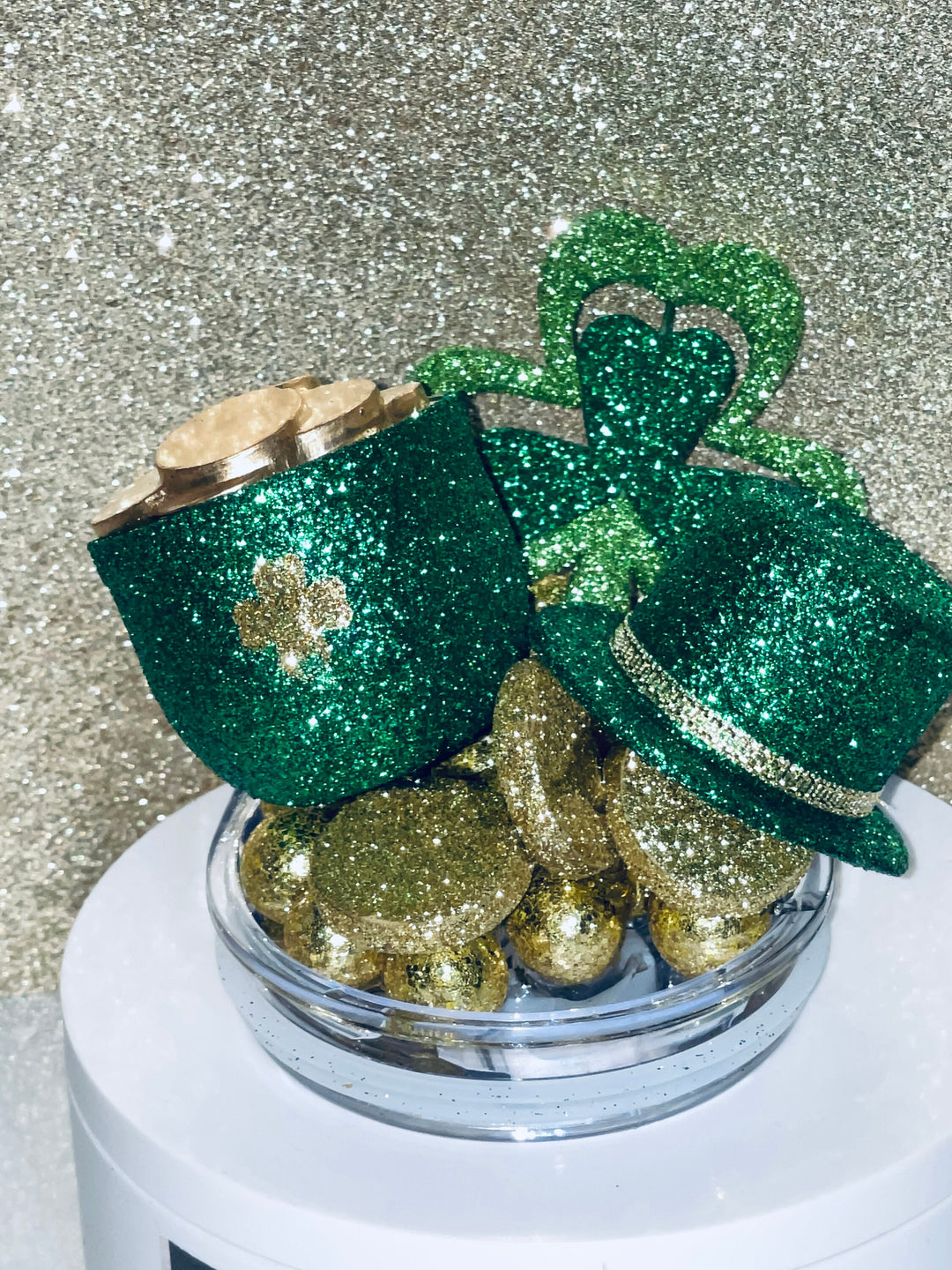 St. Patrick's Day Tumbler Topper, St. Patty's Day Tumbler Topper, Glitter Lucky Clover, Luck of the Irish, unique gift
