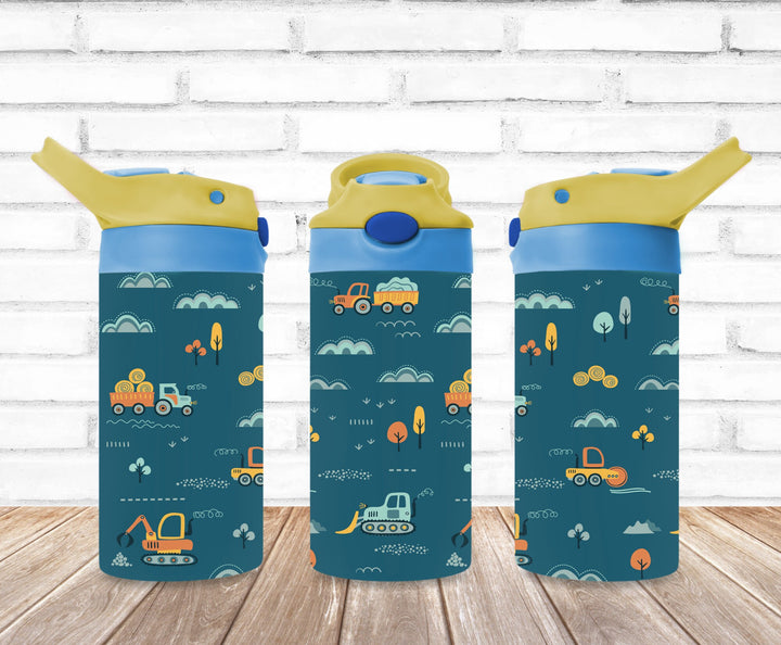 Kids Construction Tumbler Tractor Tumbler - Kids Water Bottle | Kids Water Tumbler | Great Kids Gift | Kids Sippy Cup | Back To School Cup